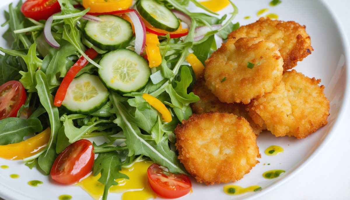 découvrez une salade fraîche et légère, l'accompagnement parfait pour sublimer vos accras de morue et ravir vos papilles.